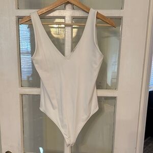 Anthropologie Second Skin White One Piece Bodysuit